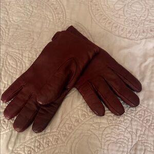 Coach Women's Red Leather Gloves